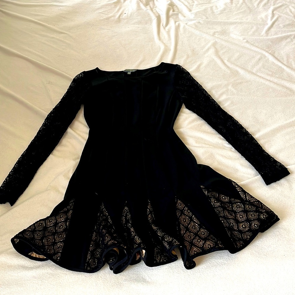 Little Black Dress with lace sleeves